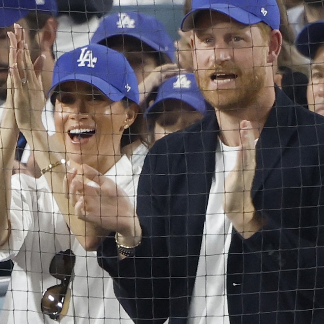 Meghan Markle and Prince Harry Kiss After Dodgers' World Series Win